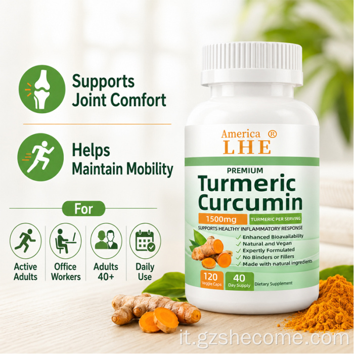 Le capsule di curcumina Shecome Turmeric prevengono il cancro alla curcuma